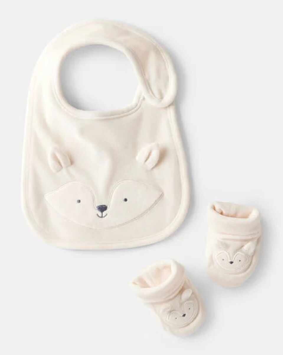Set babero y zapatitos primer muda Carters - blanco 