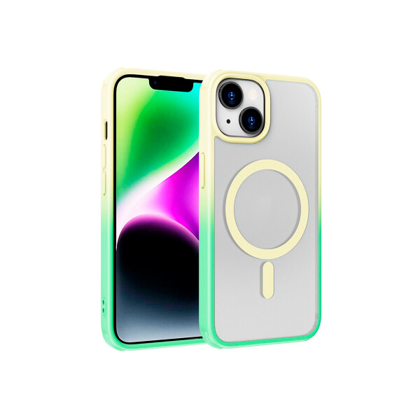 Protector para iPhone 13/14 borde degrade verde/amarillo Protector Para Iphone 13/14 Borde Degrade Verde/amarillo