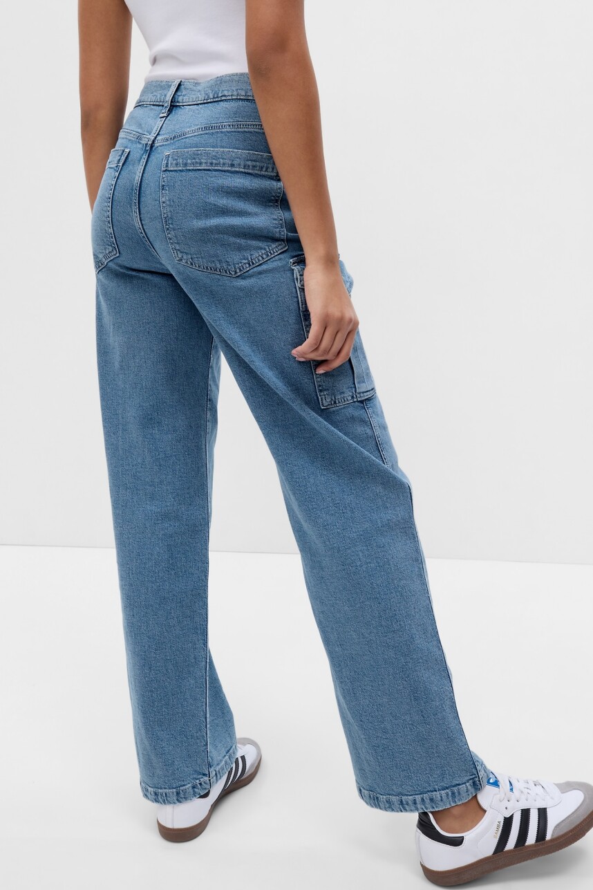 Jean 90S Loose Cargo Mujer Light Indigo 11