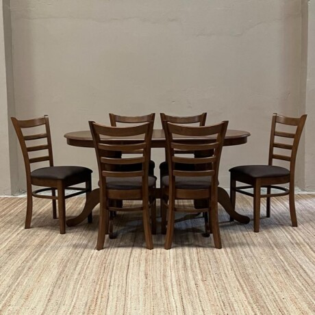 JUEGO DE COMEDOR OVAL SANDY 6 SILLAS JUEGO DE COMEDOR OVAL SANDY 6 SILLAS