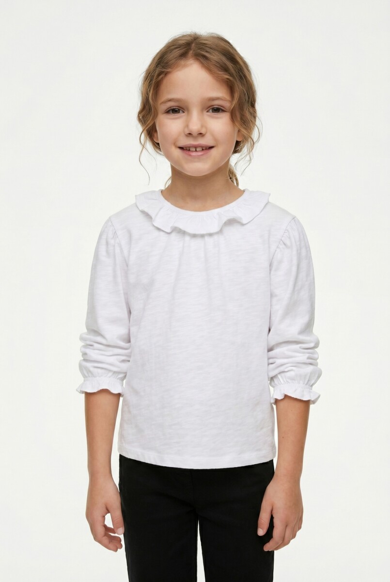 Remera con volado - Blanco 