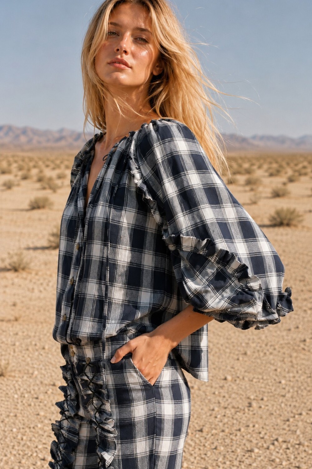 Bloom Shirt Azul / Crudo