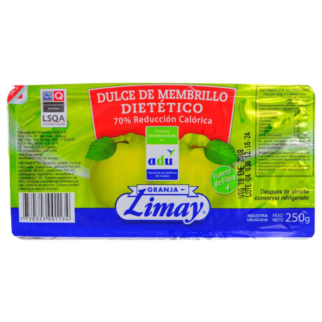 DULCE LIMAY DIET BAND 250G MEMBRILLO DULCE LIMAY DIET BAND 250G MEMBRILLO