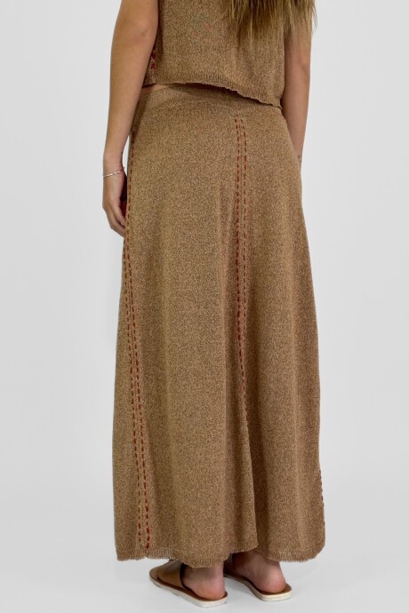 POLLERA TEJIDO EN LINO FILIPA Camel