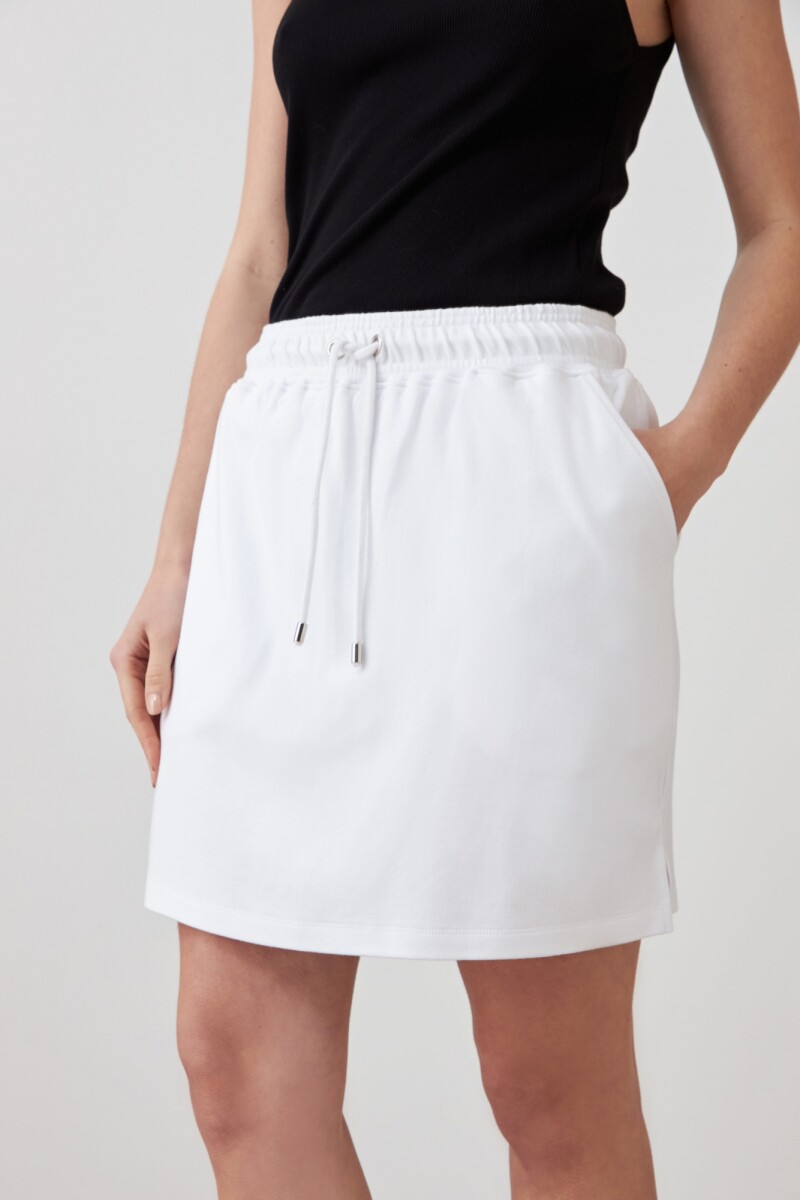 Falda con pretina elastizada blanco