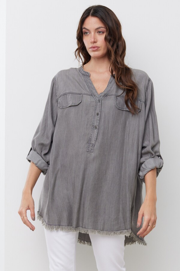 Blusa Oversize Tencel GRIS