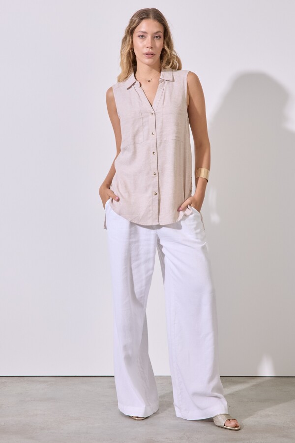 Camisola Lino BEIGE