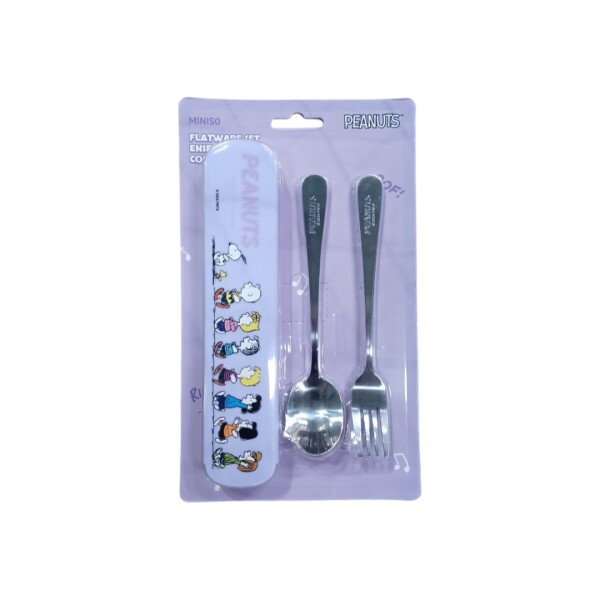 Set cubiertos Snoopy violeta