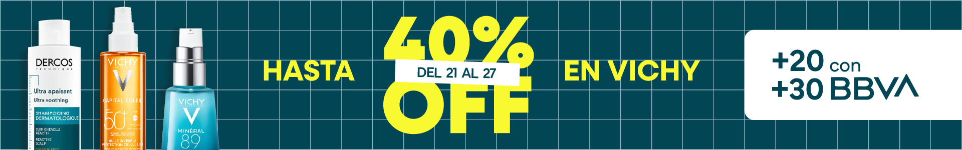 DERMO ABRIL VICHY HASTA 40% OFF