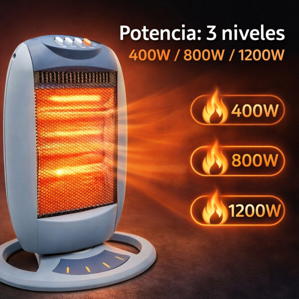 Estufa Halógena Kassel Ks-13 1200 W ESTUFA HALOGENA KASSEL KS-13 OSCILANTE