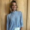 Camisa Carlotta 2.0 Lino Raya azul mediana