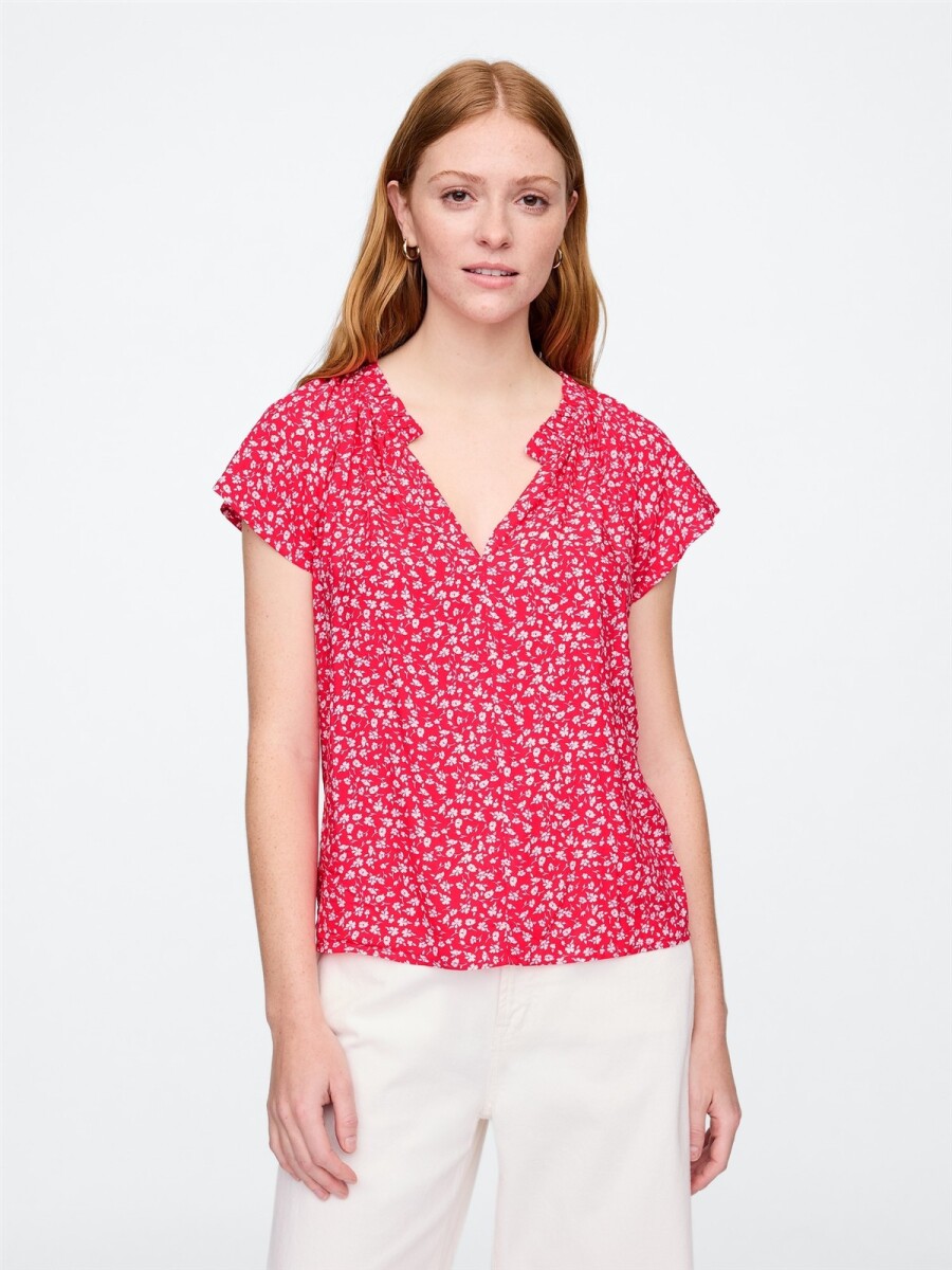 Blusa Manga Corta Mujer - Pink Floral 