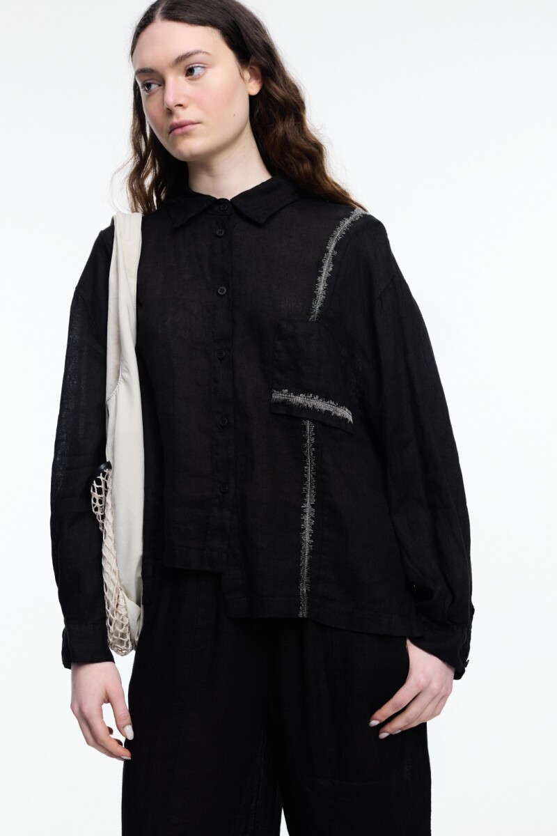 CAMISA MANGA LARGA Negro