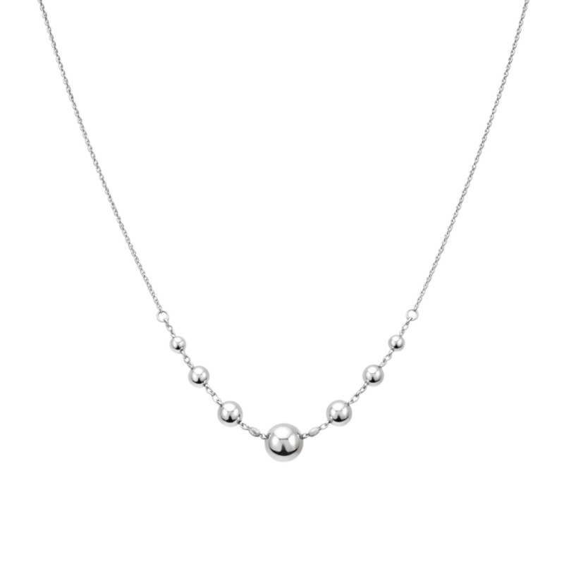 Cadena gargantilla bolitas -Plata 925-Sin Piedra-CD3474 sinpiedra
