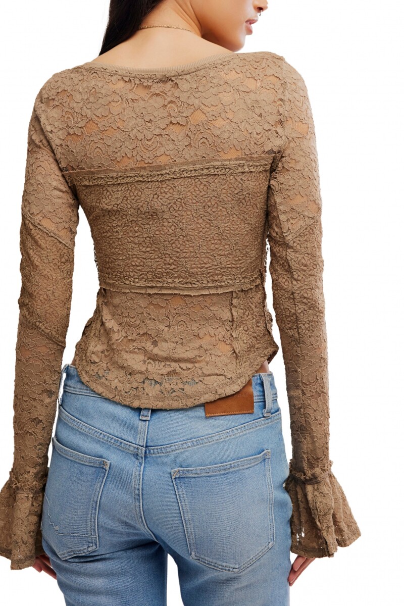 Blusa Encaje Marron