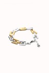 PULSERA DE ALEACIÓN DE METALES BAÑADA EN MITAD PLATA DE LEY MITAD ORO 18K CON ESLABONES Pulsera