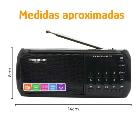 Radio Digital Portátil Nordmende AM/FM BT, USB, TF Linterna Negro