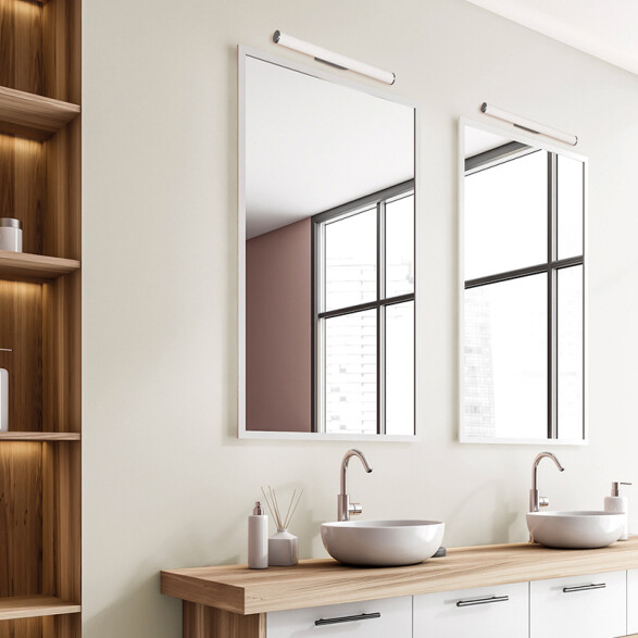 Aplique LED alargado cromo 19W 1780Lm IP44 URA BA0102