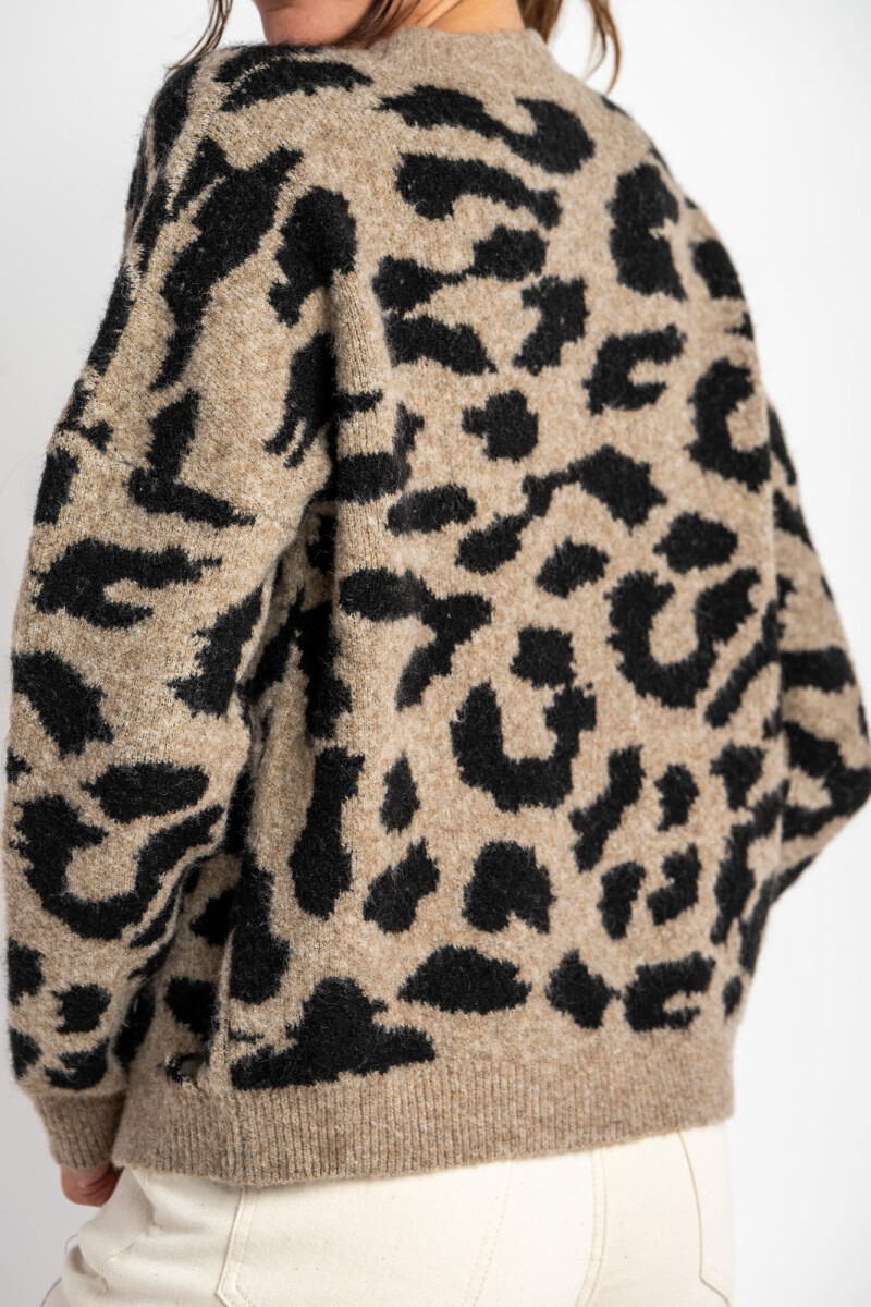 Sweater Animal Print Gris