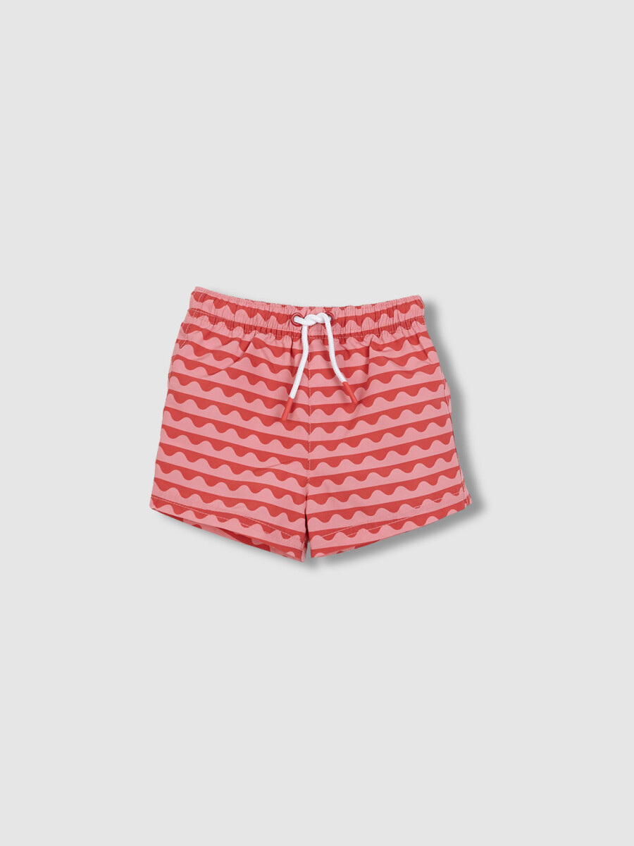 Bañador Estampado De Ondas Gris