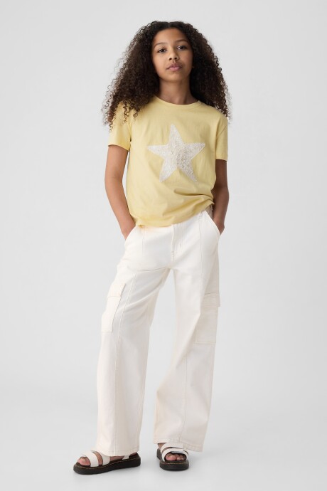 Remera Gráfico Con Lentejuelas Niña New Chamois