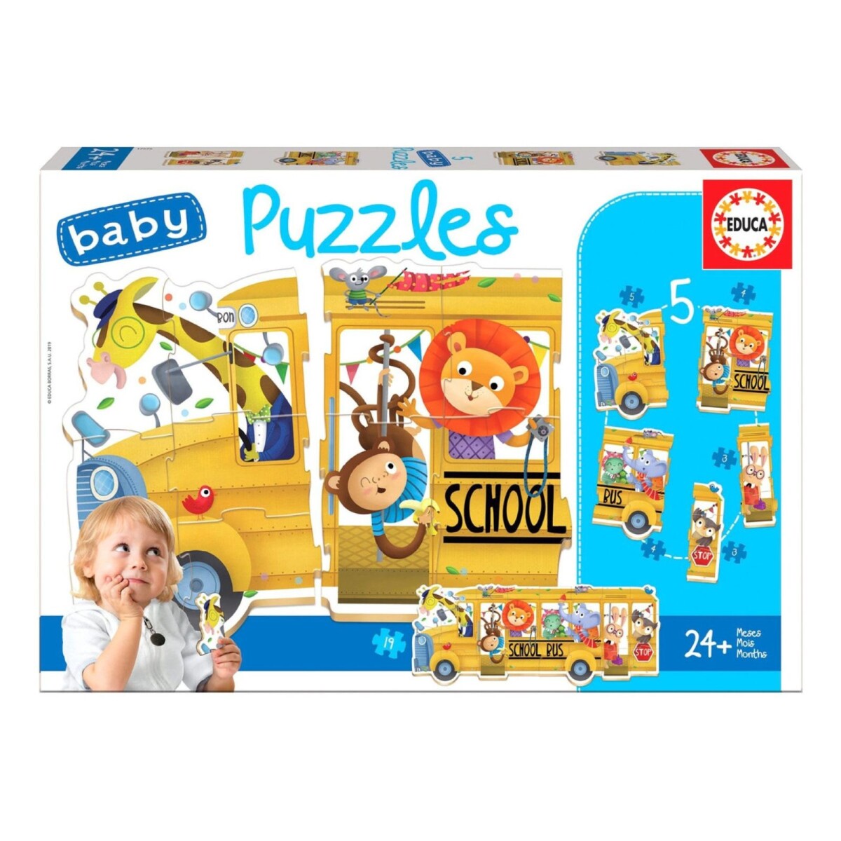 Set Puzzle Bus Escolar Animales Rompecabezas Didactico Educa 