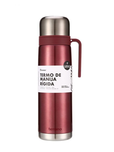 Termo 1Lt. Premium Manija Rigida Metalizado Rojo