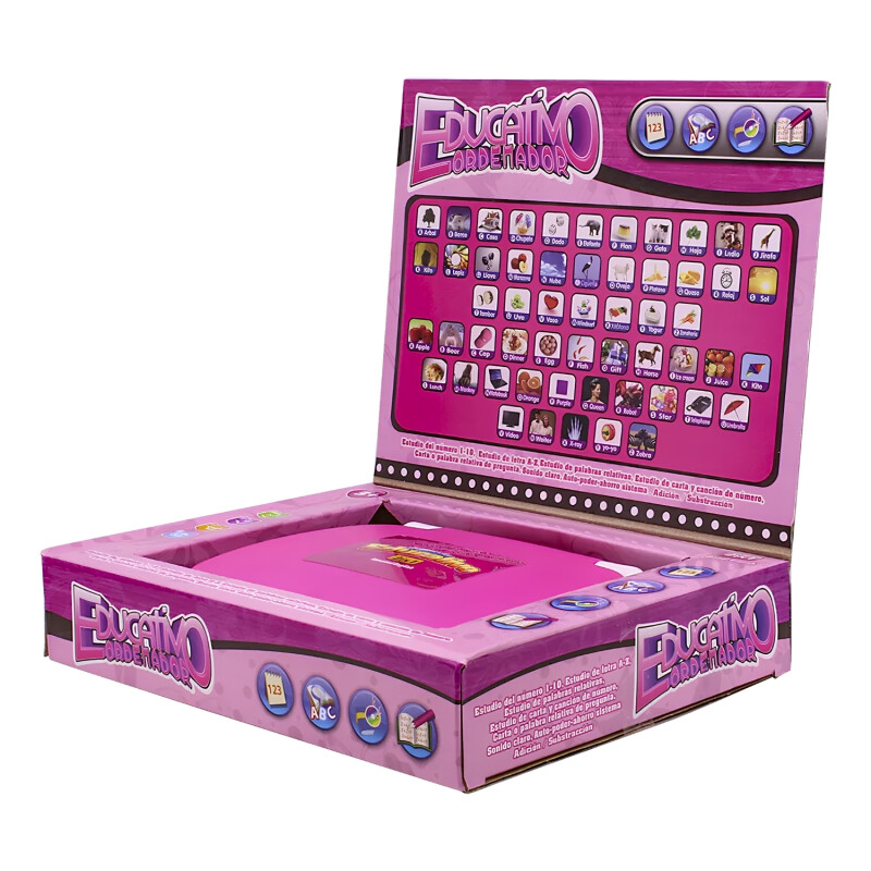 Mini Laptop Infantil Educativa Didactica Rosa