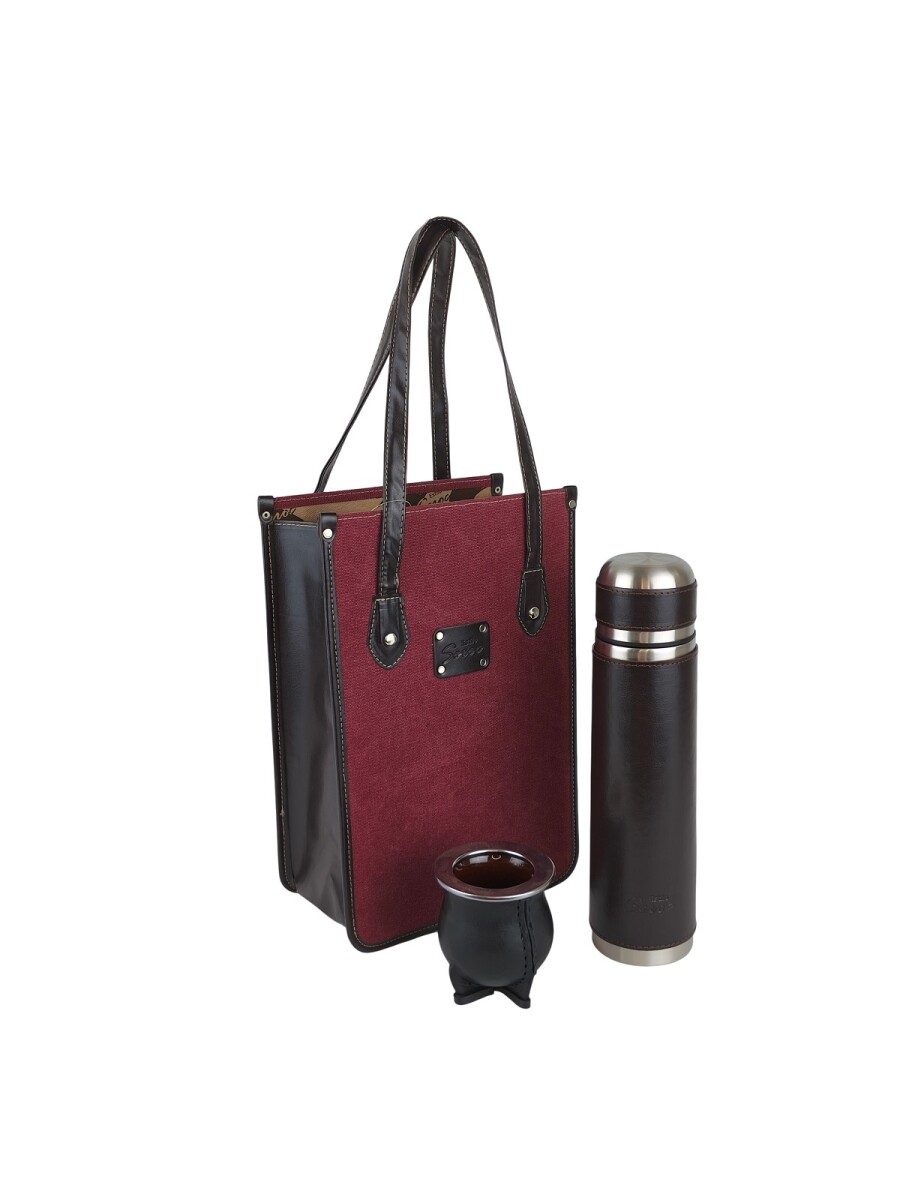 Set matero matera tipo bolso - bordo 