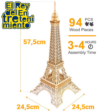 Puzzle 3D Madera Torre Eiffel Rompecabezas 94pcs 57cm Puzzle 3D Madera Torre Eiffel Rompecabezas 94pcs 57cm