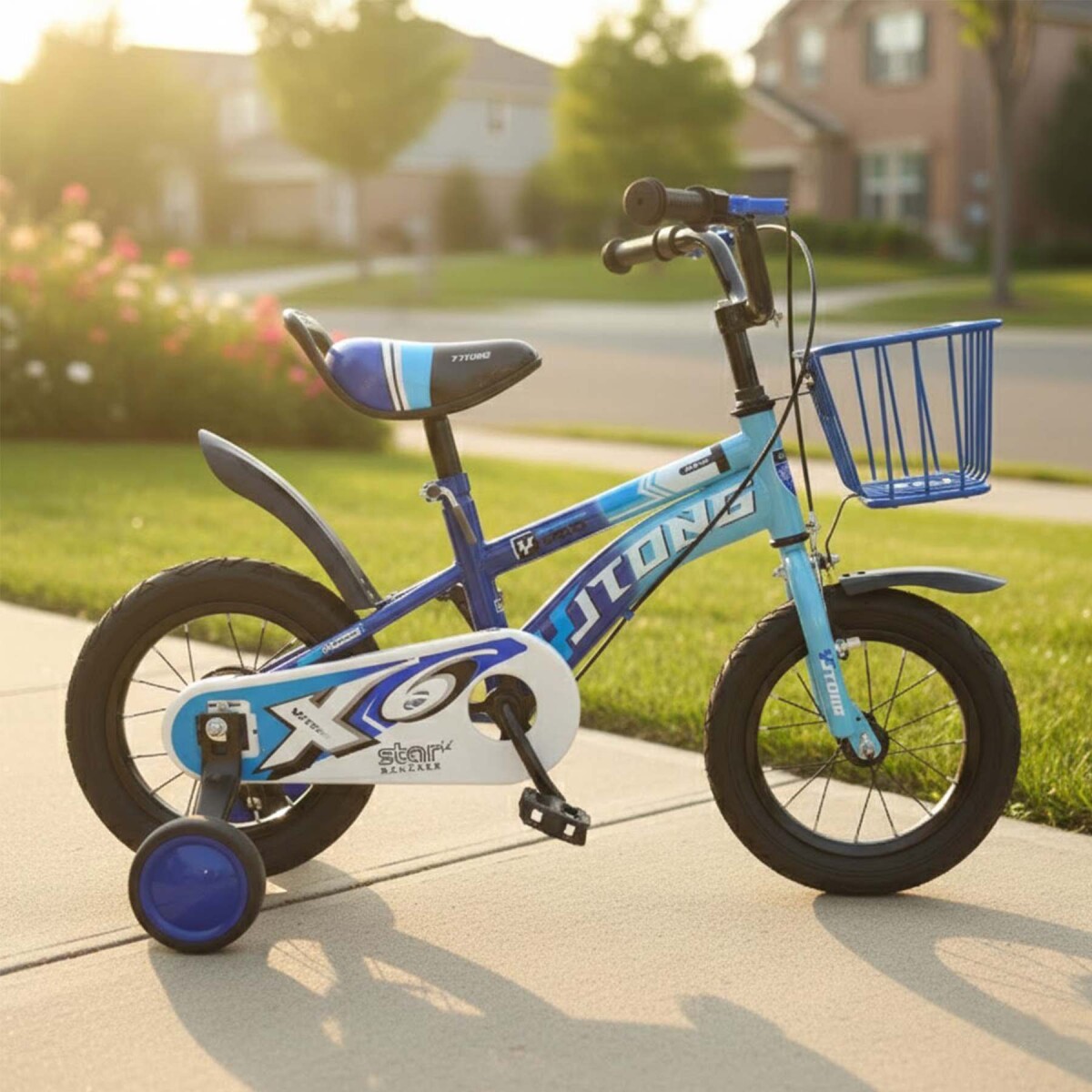 Bicicleta Infantil Yjtong Rod 12 Canasto Parrilla Rueditas - Azul 1 