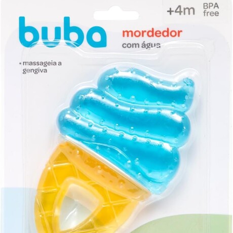 Mordillo silicona con agua Heladito azul