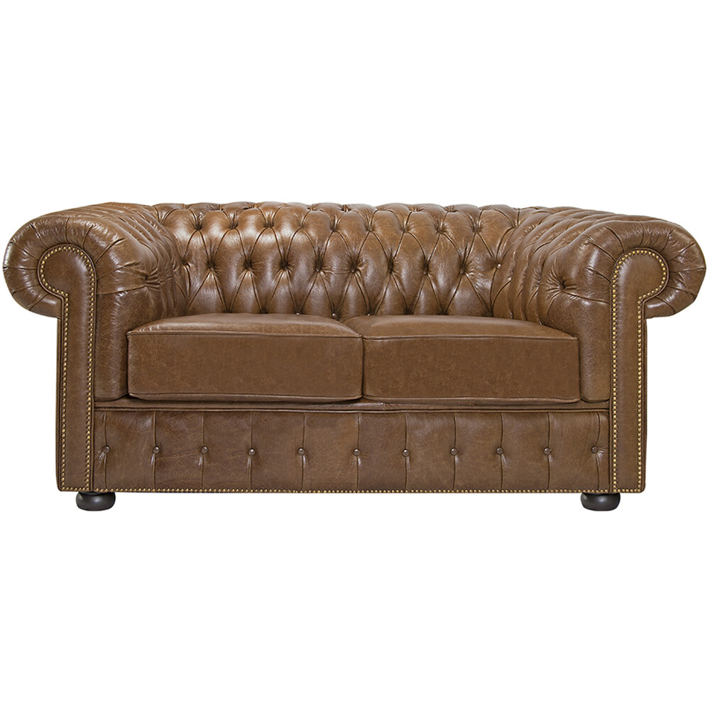 SILLÓN 2 CUERPOS CUERO MARRON CHESTERFIELD D.BROWN