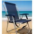 Sillón Alto playa en Aluminio c/ Correa Reforzado Hasta 140 Kg Max AZUL