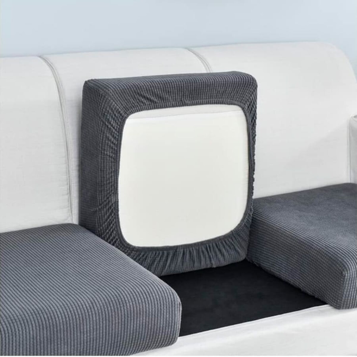 Funda para almohadón de sillón - gris 