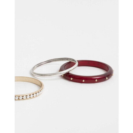 Pulseras Rígidas Sets Metal bubbles Combinacion Bicolor