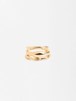 Set De Anillos Irregulares dorado