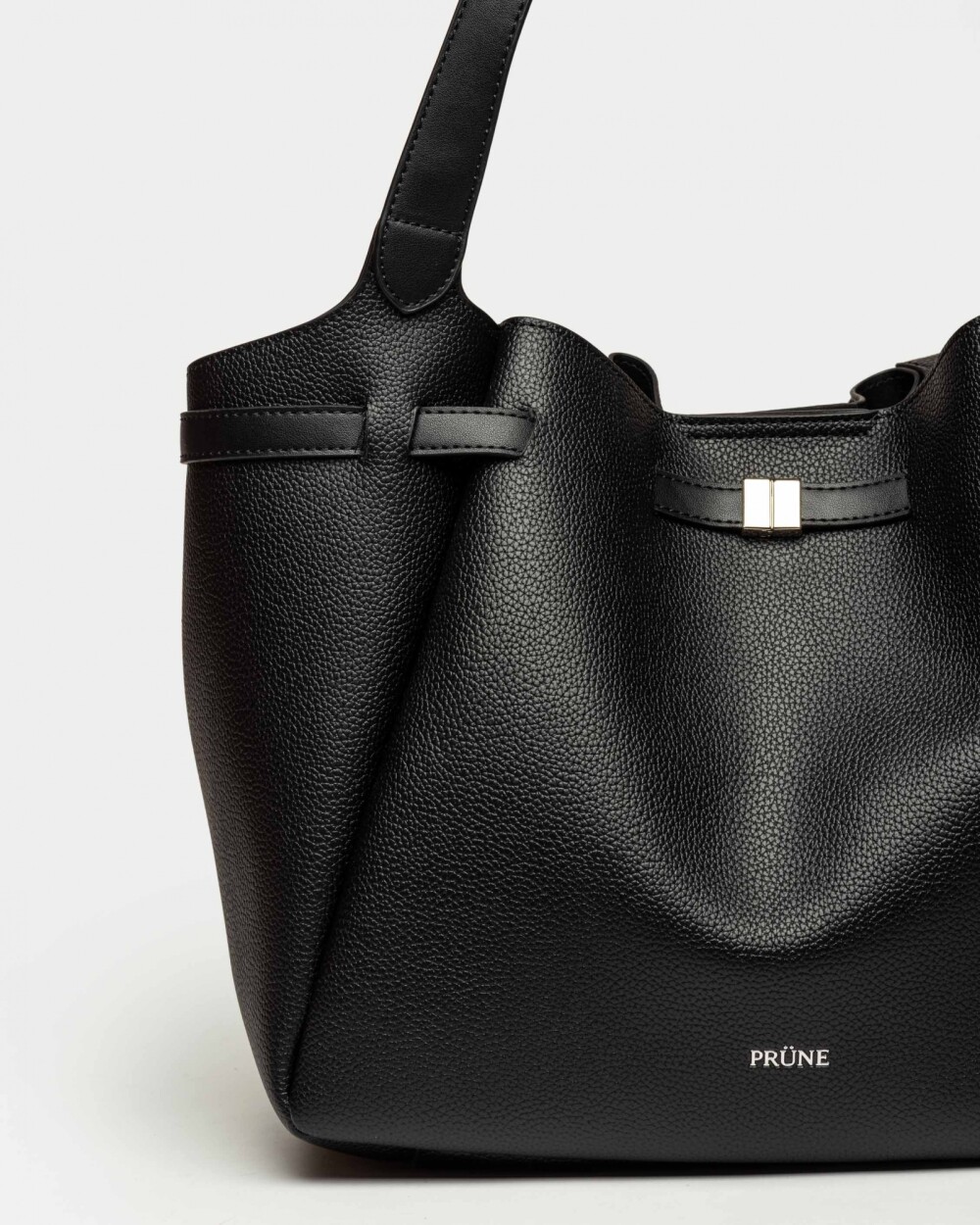 Bolso Marble en efecto cuero graneado Negro