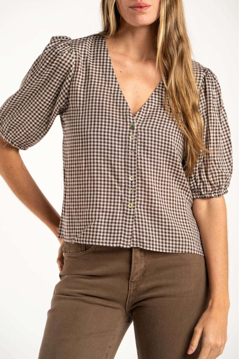 Blusa Gingham - Chocolate 