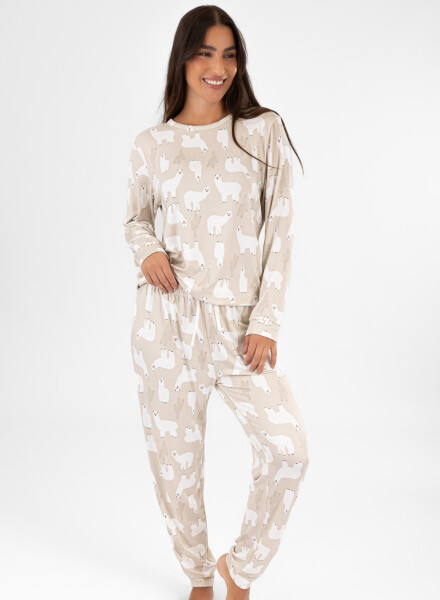 Pijama llama pattern Beige