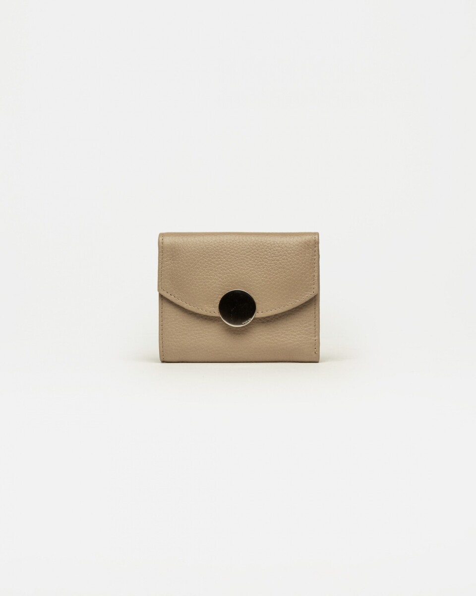 Billetera The Circle en cuero graneado - Taupe 