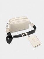Bolso Bandolera Cierre Doble Y Colgante crudo