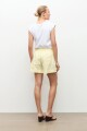 Short lino con elastico amarillo claro