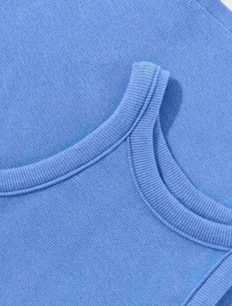 VESTIDO INFANTIL SIN MANGAS AZUL