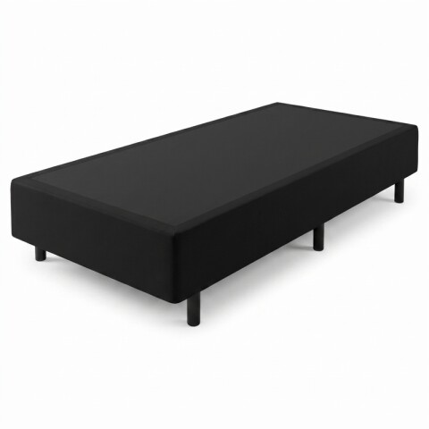 Base Box Sommier Tapizada Negra para Colchón 1 PLAZA 88 x 188 x 35 cm