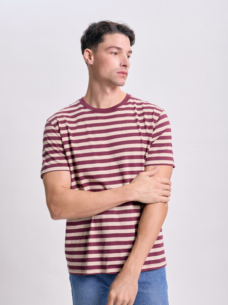 Remera rayas Bordo