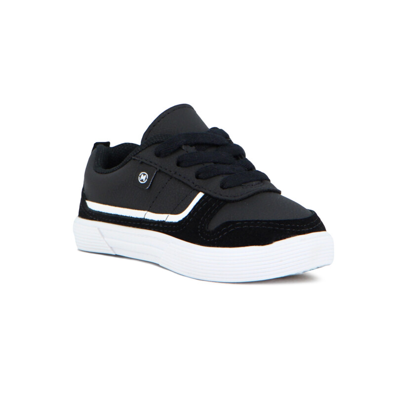 Molekinho Calzado Casual De Niñol Acordonado Negro-blanco