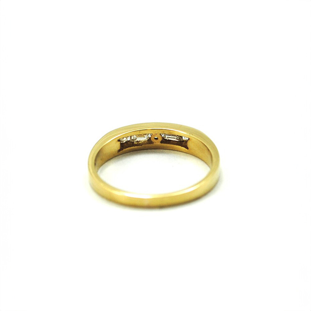 Anillo En Oro 18K, 2 Brillantes Baguette Y 3 Redondos Anillo En Oro 18K, 2 Brillantes Baguette Y 3 Redondos