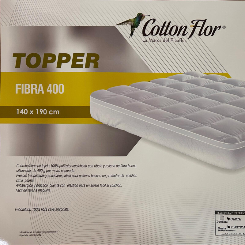 Protector De Colchón Topper Mattress 2 Plazas Fibra 400 Repelente Al Agua 140x190 Cubrecama Protector De Colchón Topper Mattress 2 Plazas Fibra 400 Repelente Al Agua 140x190 Cubrecama