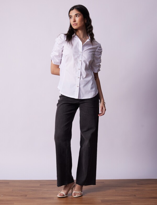 Camisa Frunce BLANCO